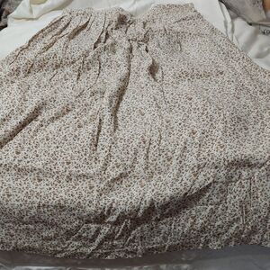 ALFRED SUNG Cream and Brown Floral A-Line Skirt Sz 12